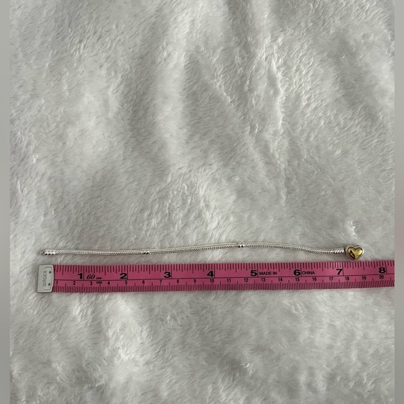 Pandora Domed Golden Heart ClaspSnake Chain Bracelet - Picture 7 of 7